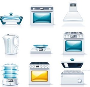 Set Of Vector Kitchen Appliances Icons 01