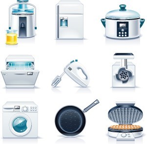Set Of Vector Kitchen Appliances Icons 02