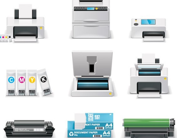 Set Of Vector Office Supplies Icons 01