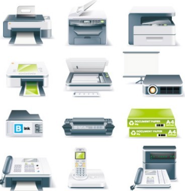 Set Of Vector Office Supplies Icons 02