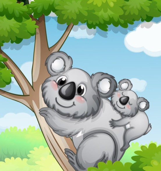 Vector Cartoon Animals and Children Illustration 02
