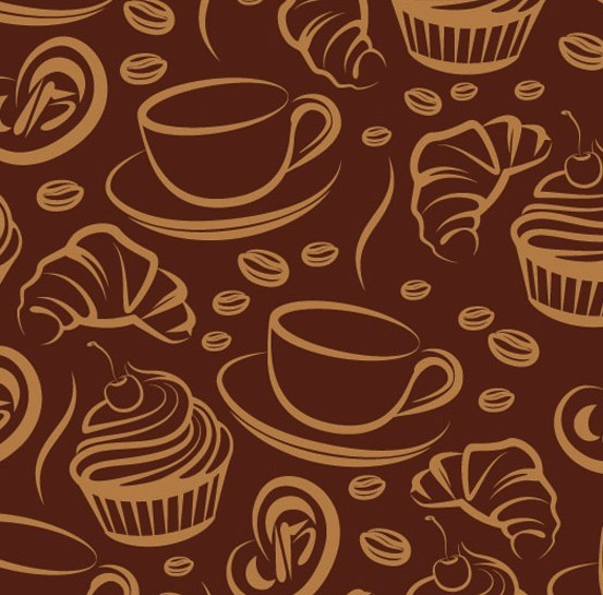 Vector Sketch Foods and Drinks Patterns 01