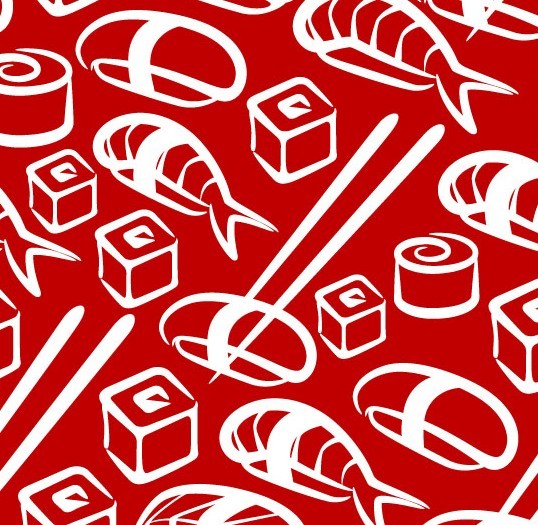 Vector Sketch Foods and Drinks Patterns 04