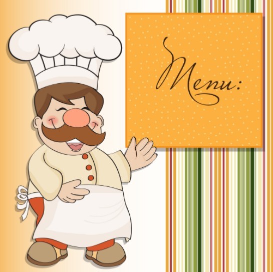 Cute Cartoon Restaurant Menu Design Vector