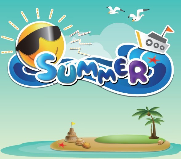 Fresh Cartoon Summer Fun Vector Illustration 01