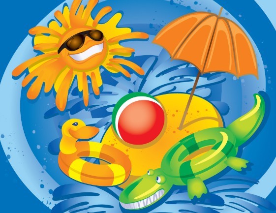 Fresh Cartoon Summer Fun Vector Illustration 02