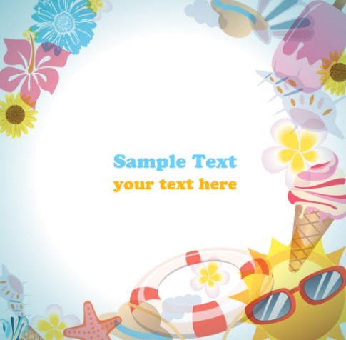 Fresh Cartoon Summer Fun Vector Illustration 04