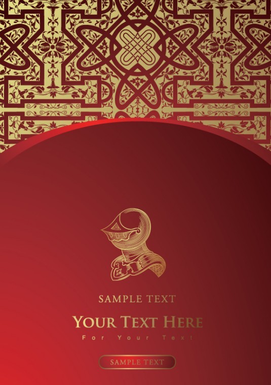 Vintage Golden Flower Cover For Menu Vector 04