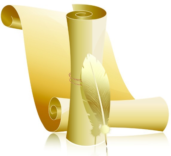 Elegant Paper Scrolls Vector 03