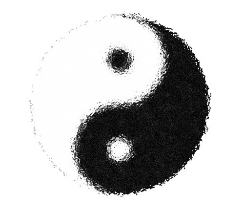 Foggy Ying Yang Symbol Vector