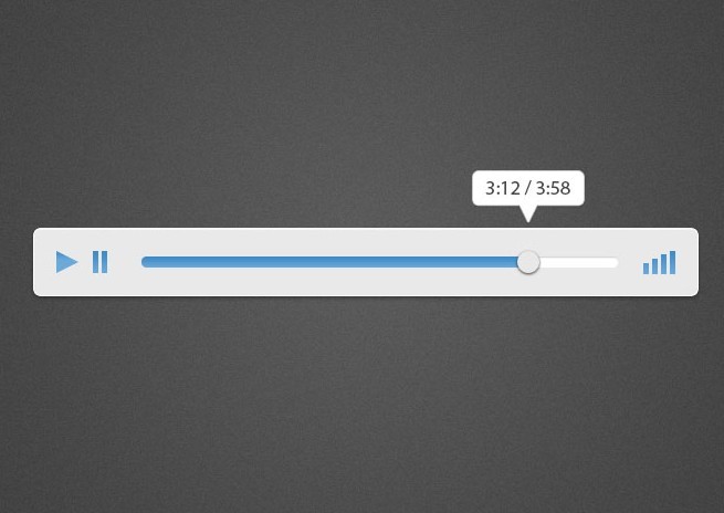 Minimal Flat Audio Player PSD