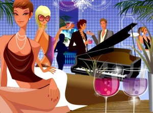 Vector Young People In A Cocktail Party Illustration