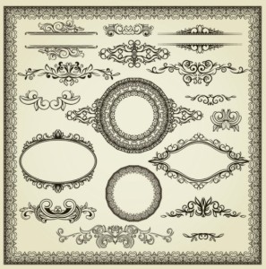 Vintage Black Royal Ornamental Patterns Vector