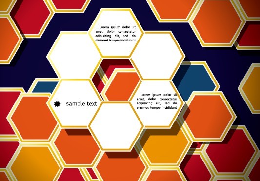 Colorful Origami Hexagon Background Vector