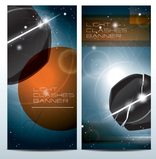 Creative Light Clashes Vertical Banners Vector