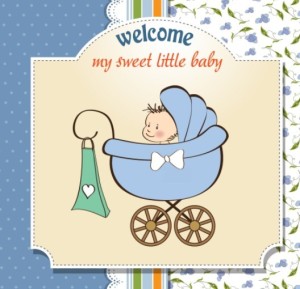 Elegant Cute Cartoon Baby Card Cover Vector 03