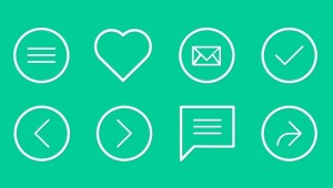 Simple Flat Line Icons Set PSD