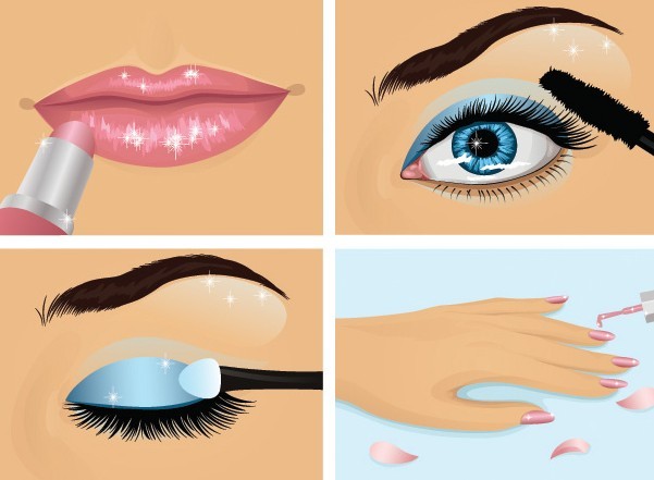 Vector Beautiful Makeup Ideas Illustration 01