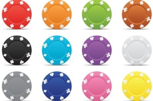 Colorful Bargaining Chip Shape Plates Vector