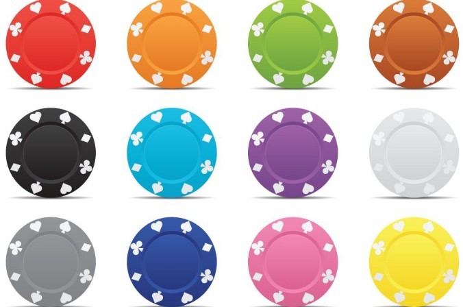 Colorful Bargaining Chip Shape Plates Vector