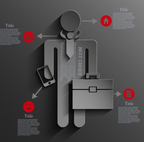 Creative Paper Business Man Design For Infographic