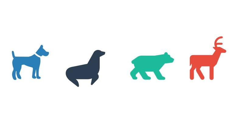 Flat Animal Silhouettes Vector