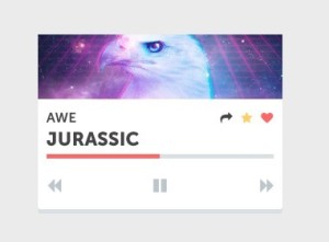 Minimal Music Player Flat Design PSD