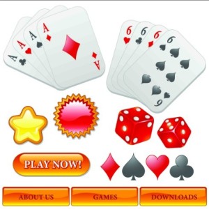 Online Gambling Website Design Elements Vector