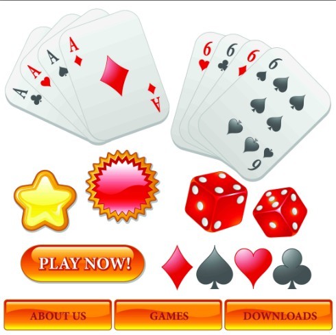 Online Gambling Website Design Elements Vector
