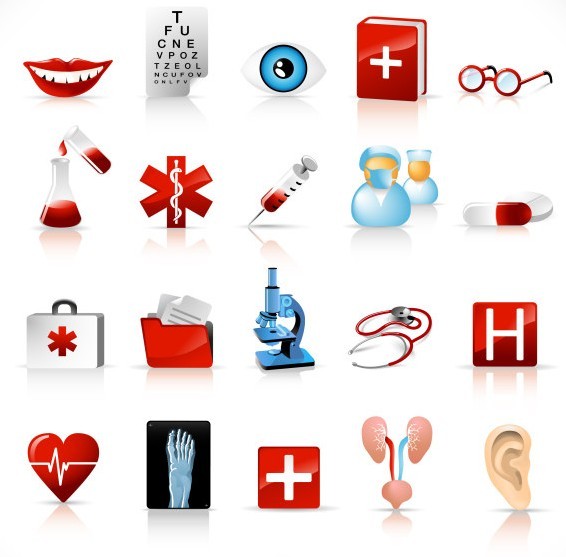 Set Of Vector Medical Supplies Icons