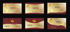 Set of Gorgeous Golden Business Card Design Templates Vector
