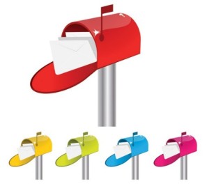 5 Colorful Vector Letters and Mailboxes