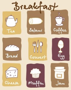 Hand Drawn Breakfast Icon Set Vector