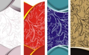 Set Of Vector Vintage Floral Banner Designs