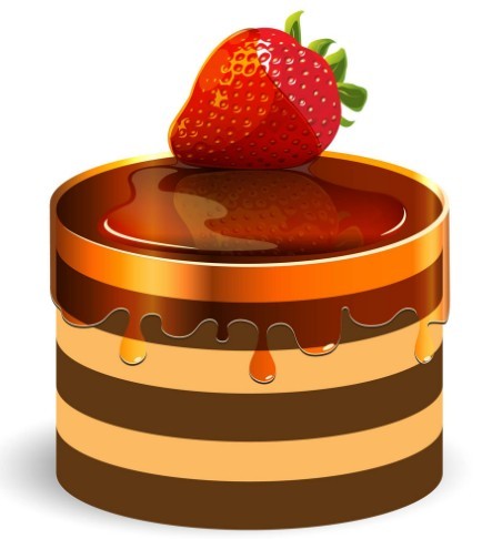 Sweet Strawberry Cake Vector