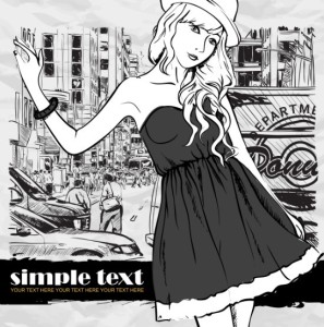 Vector Modern City Girl 03
