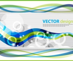 Abstract Technology Circles and Curved Lines Background Vector 01