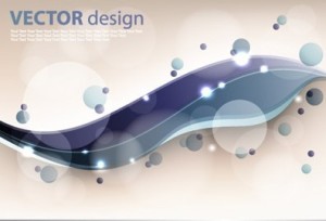 Abstract Technology Circles and Curved Lines Background Vector 02
