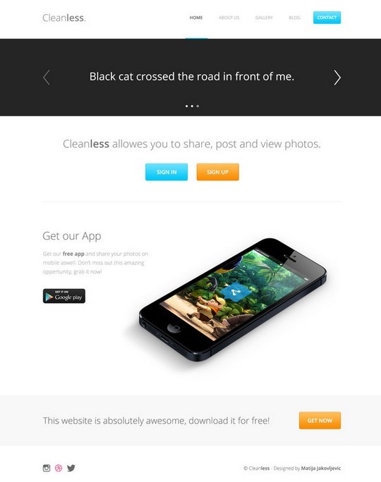 Clean Landing Page Web Template PSD