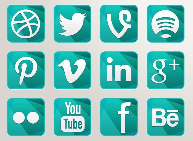 Green Crystal Social Icons Pack