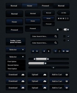 Moonlight Dark Blue Web UI Kit PSD