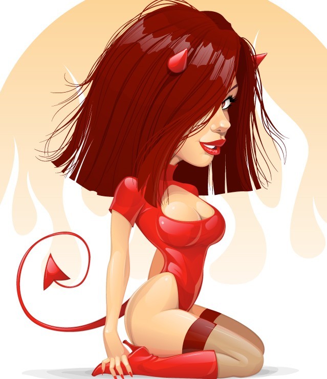Sexy Cartoon Woman Vector 04