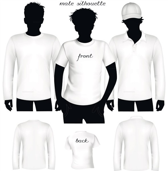 White T-shirt and Polo-shirt Templates Vector 01