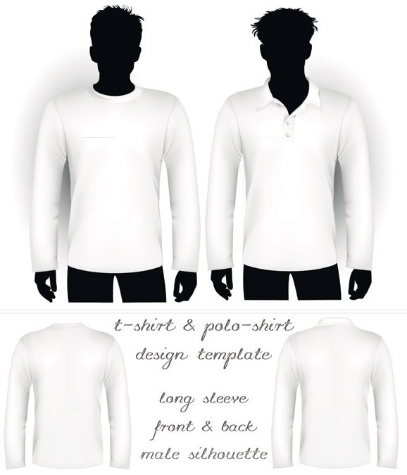 White T-shirt and Polo-shirt Templates Vector 02