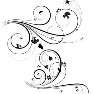 Flourish Swirl Floral Corner Patterns Vector 02