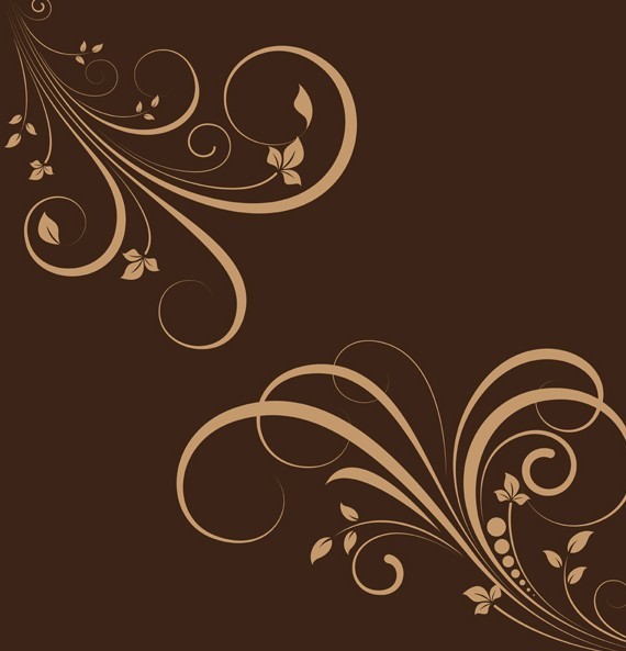 Flourish Swirl Floral Corner Patterns Vector 03