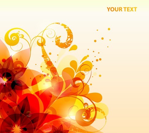 Fresh Swirl Floral Background Vector 02