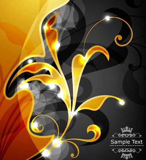 Fresh Swirl Floral Background Vector 04