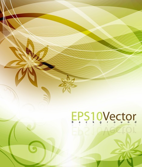 Fresh Swirl Floral Background Vector 05