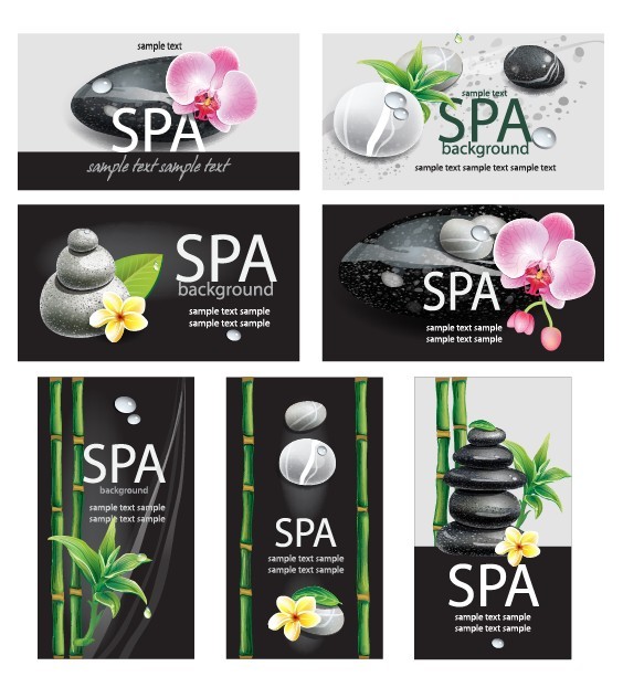Natural Body Spa Business Card and Banner Designs Vector 01